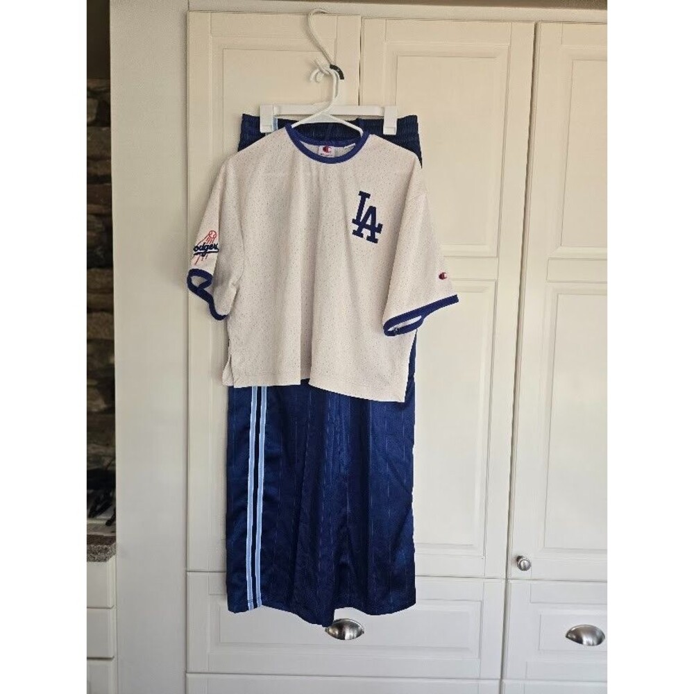 MLB Los Angeles Dodgers Champion White Mesh Jersey & Match Pants - Womens MEDIUM